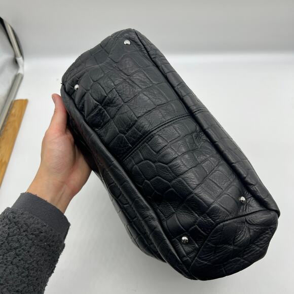 Aimee Kestenberg Leather Shoulder Bag Black Croco - Picture 14 of 15